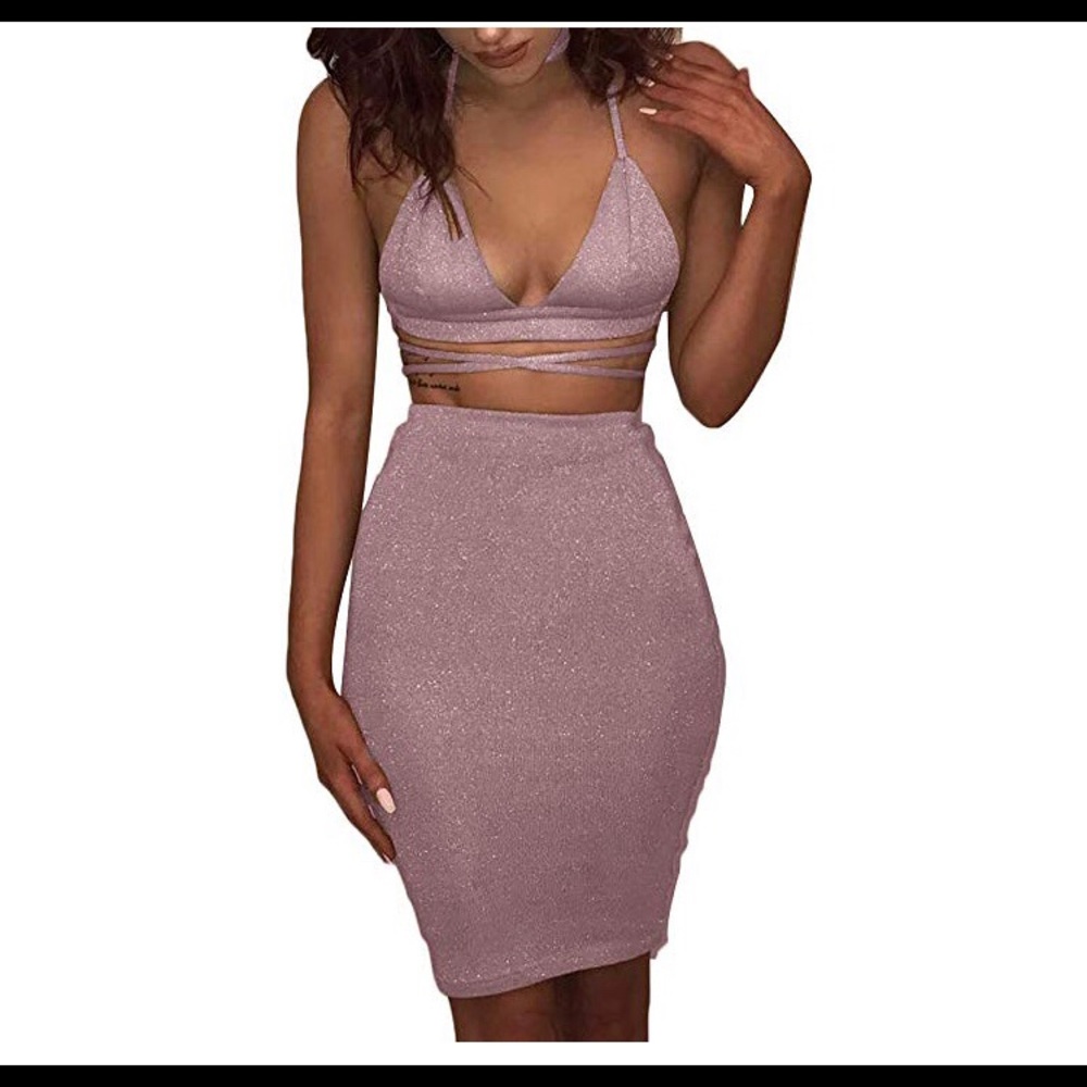 Glitter 2 piece midi dress (NWOT)